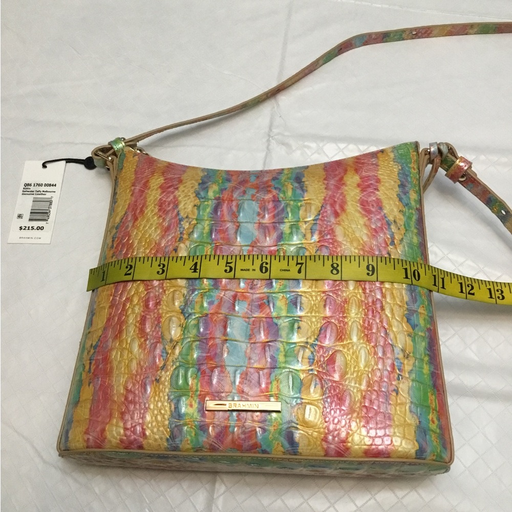 Brahmin Vibrant Shoulder Bag in Yellow, Pink, and Blue - Picture 9 of 16